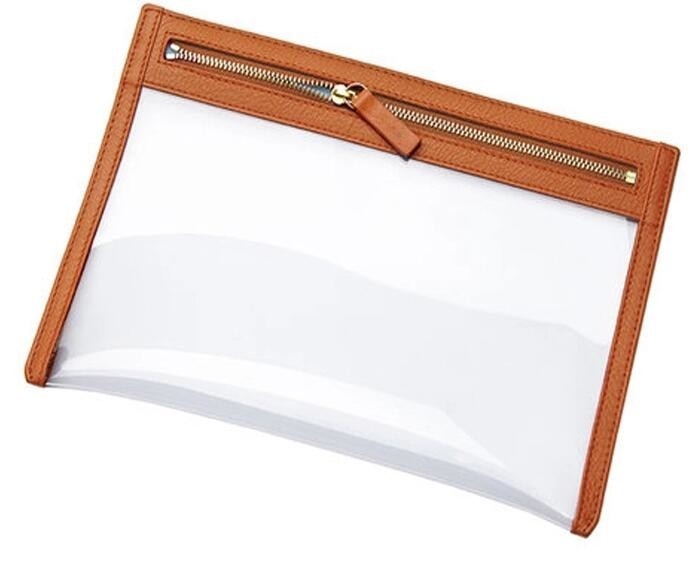 Document Wallet Clear Document Bag With Zipper,Clear Plastic PVC Zip Lock Document Bag A4 PP File Bag Travel Organizer