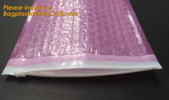 wholesale metallic glossy holographic cosmetic packing k bubble pouch slider zipper bubble bag bagease bagplastics