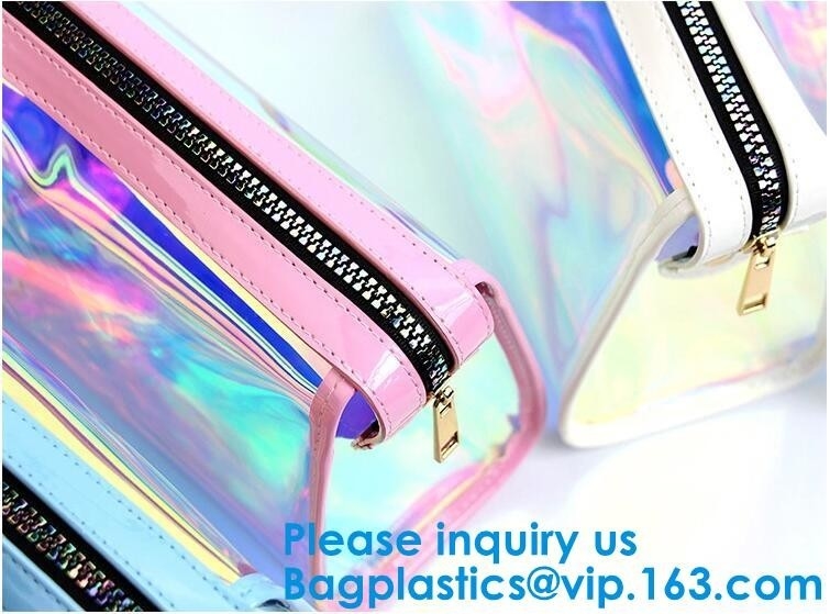 Women PVC Clear Backpack Laser Hologram Shoulder Bags Hologram Zip Lock Bag Pvc Bag Printed Pattern k Bags Hot Sal
