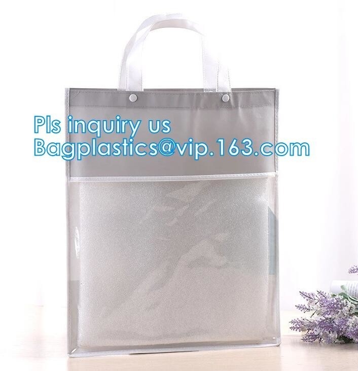 fashion custom pvc shopping bag with your logo, eco-friendly transparent shopping bag by machine for cosmetic gift cheap