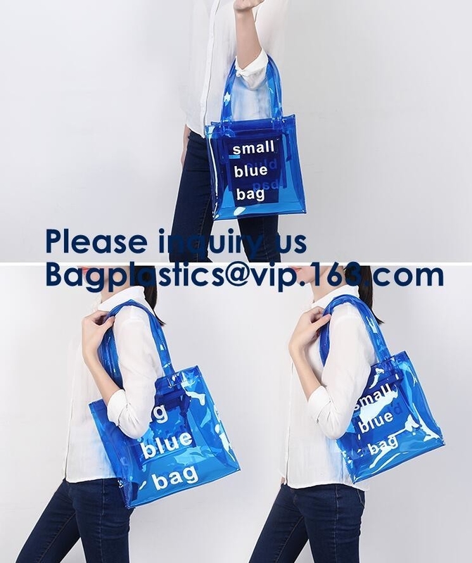 Stylish Waterproof Transparent Clear Tote PVC Beach Bag,Girls Fancy Clear Transparent Pvc Handbag Beach Shoulder Sling