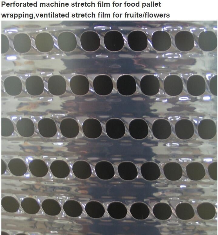Pallet Shrink Wrap Perforated machine stretch film for food pallet wrapping,ventilated stretch film for fruits/flowers