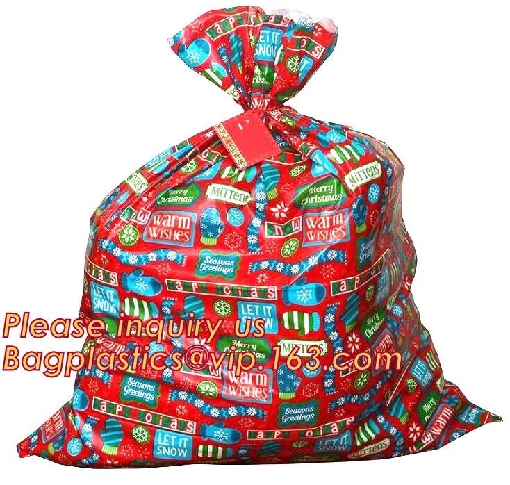 Set of 3 60"x72" Christmas Gift Bags Jumbo/Giant Bike Bag,LDPE christmas red sack plastic jumbo bike/bicycle gift bag