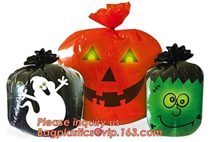 disposable Halloween Pumpkin Leaf Trash Bags Set 4 Orange Yard Decor Party Jack-O-Lantern,halloween pumpkin bag/ Hallowe