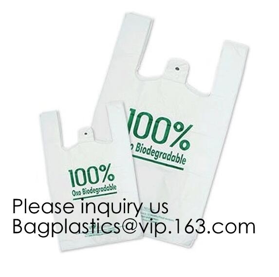 Eco Friendly T-Shirt Grocery Bags | 100% Biodegradable | Certified ASTM D5511 Thank You Shopping Bags With Handles | Ext
